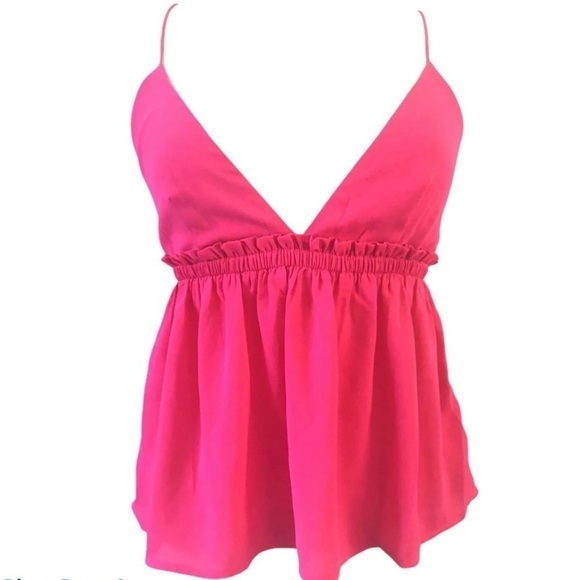 Express XS Neon Pink Halter Top Baby Doll Ties - Picture 5 of 8